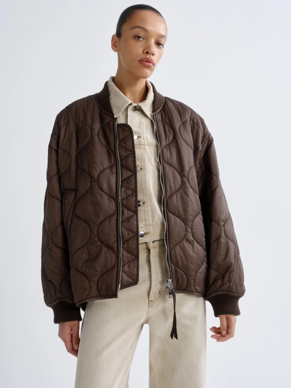 AGOLDE Isla Quilted Bomber Jacket